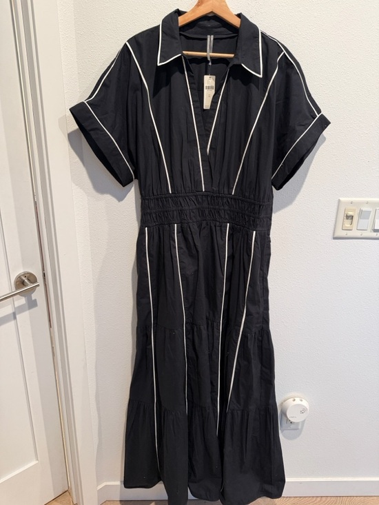 Anthropologie Dresses & Skirts - Anthropologie Somerset Black Maxi Dress with White Trim